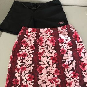Board shorts and Wrap Skirt